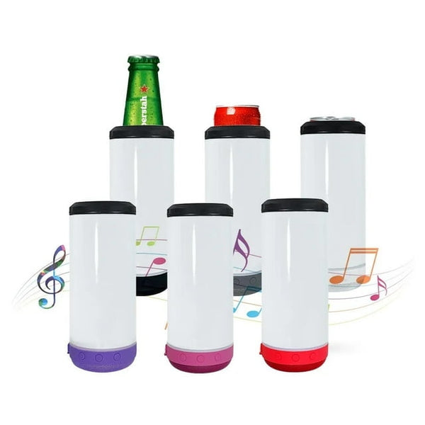 16oz US Warehouse Sublimation Wine Can Cooler with Speaker 4 in 1 Straight Music Can Cooler-25 pack