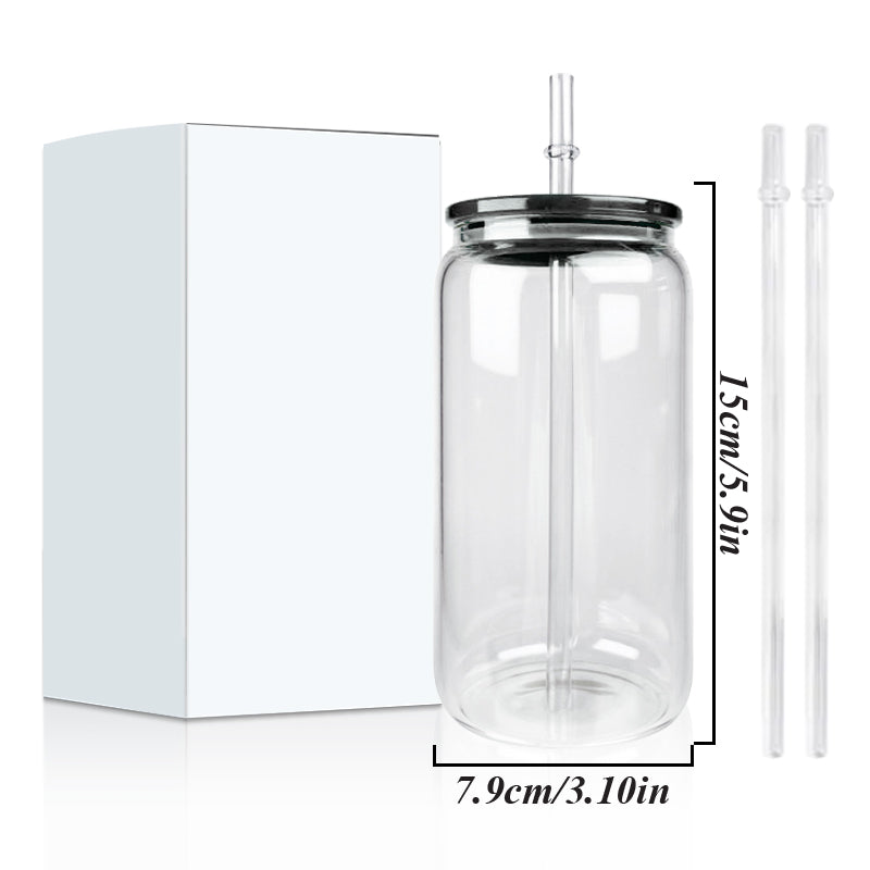 16oz Wholesale Clear Plastic Acrylic Cans With Colored Lids And Reusable Cute Straws-50 pack