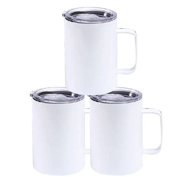 16oz US warehouse Sublimation Mugs Blank Stainless Steel Double Wall Coffee Mugs with Handle -25 pack