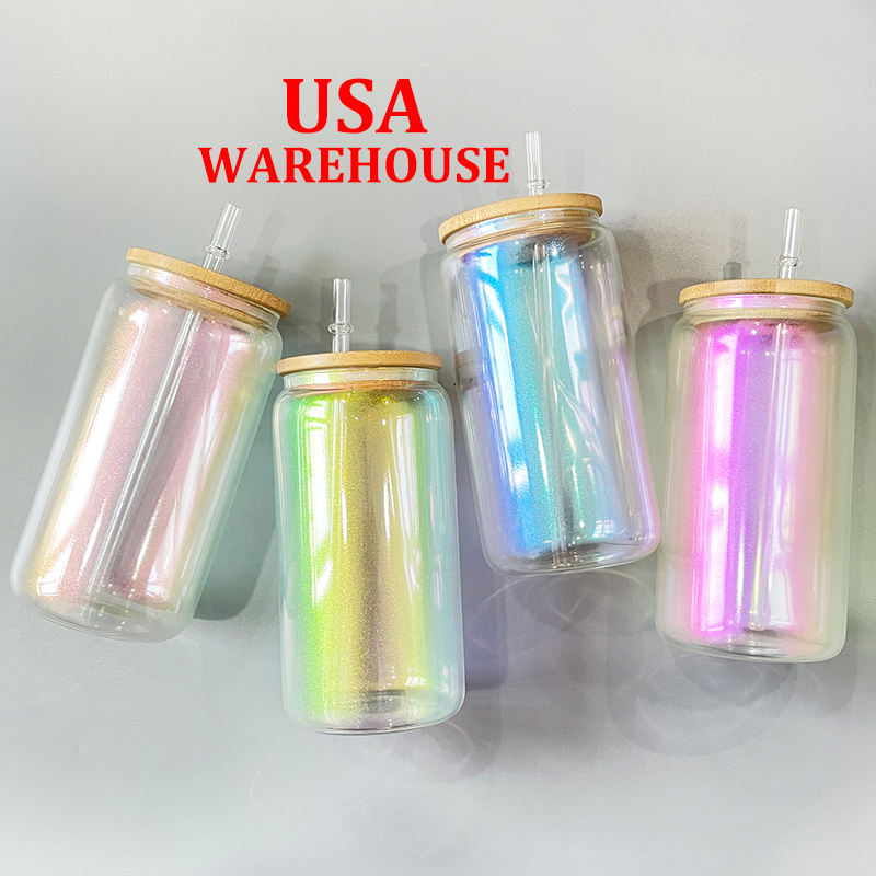 Libbey Glass Iridescent Cans, Sublimation Beer Cans