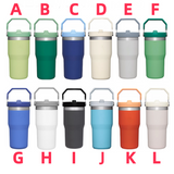 20oz wholesale flip straw powder coat iceflow school regular tumblers for laser engraving-25 pack