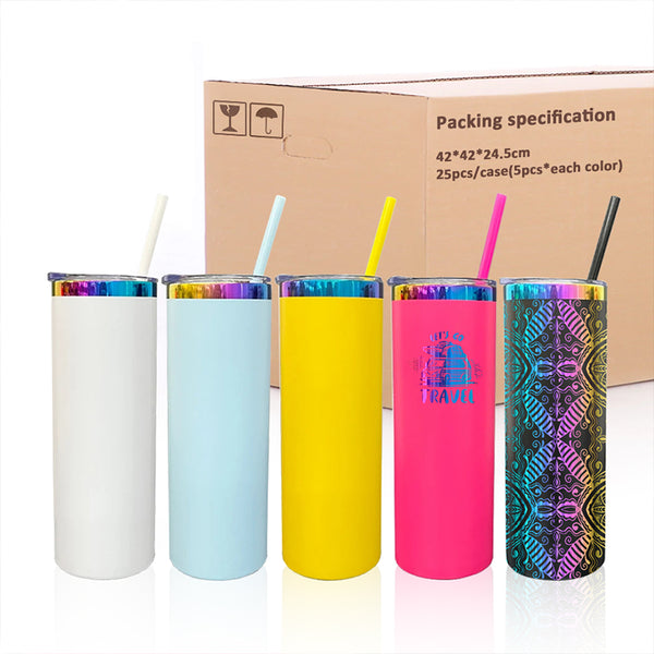 wholesale US warehouse 20oz rainbow engraving plated tumbler for laser pattern