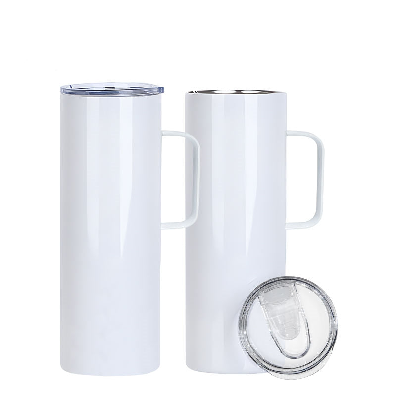 US shipping 25 Pack 20oz Handled Sublimation Skinny Straight Tumbler Stainless Steel Coffee Mug