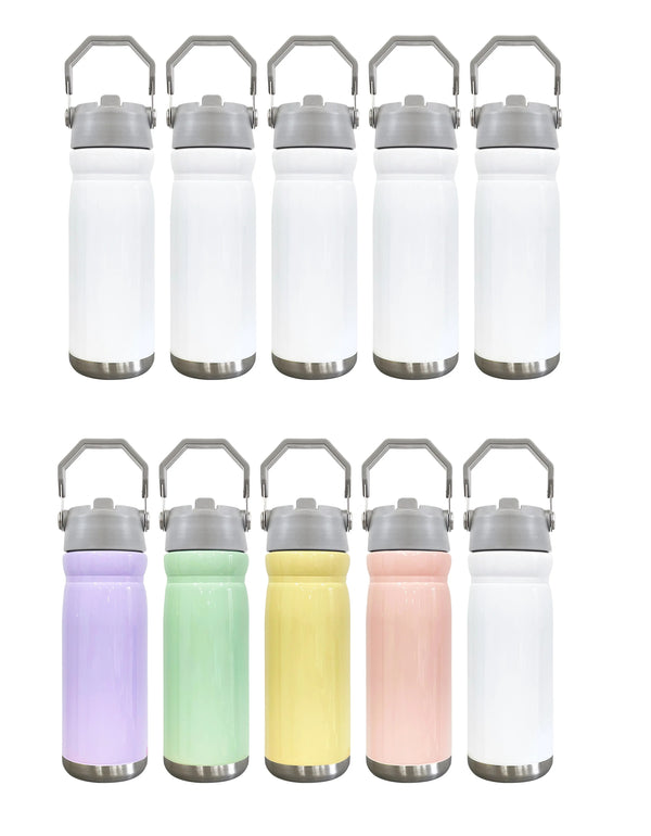 22oz US Warehouse flip glossy sublimation straws kids tumbler children water bottles-25 pack