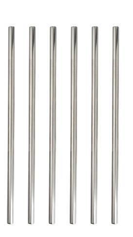 26.5cm US Warehouse Wholesale Reusable Drinking Straw Metal Straw Stainless Steel Straws -100 pack