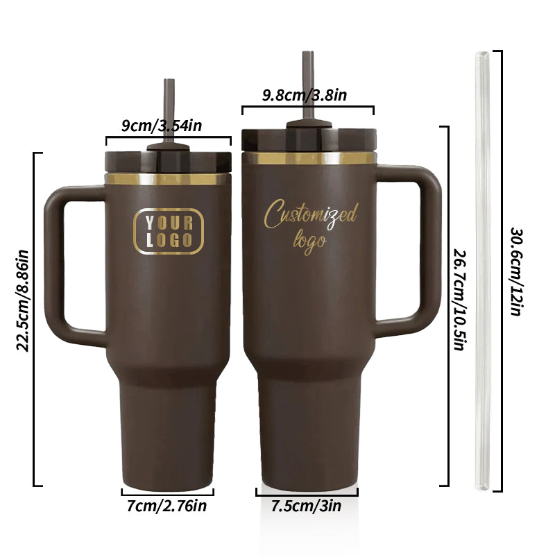 30oz 40oz Brown gold plated tumbler Chocolate Quencher Dupes Powder Coated H2.0