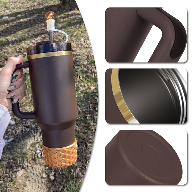 30oz 40oz Brown gold plated tumbler Chocolate Quencher Dupes Powder Coated H2.0