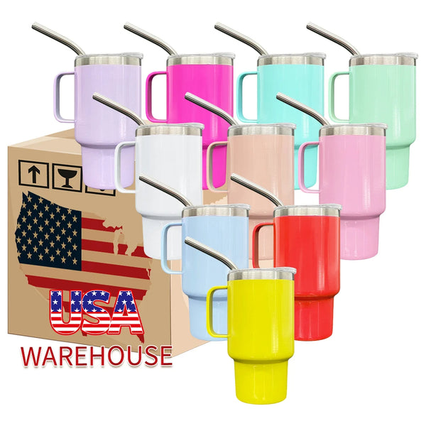 3oz Wholesale Stainless Steel Sublimation Insulated Mini Tumbler Custom Micro Cups with Lid and Straw-100 pack