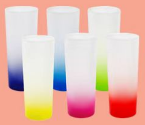 3oz US Warehouse Wholesale sublimation shot glass frosted ombre single tumbler creative design mini wine cup-80 pack -144 pack