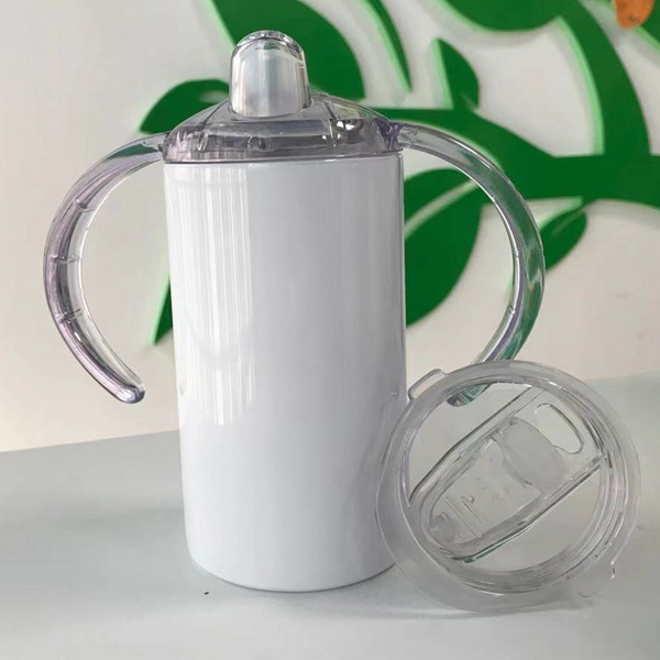 12oz wholesale sublimation white sippy dual lids baby tumbler-25pcs/30pcs