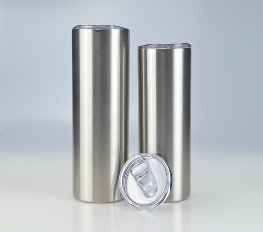 20oz wholesale sublimation silver stainless steel skinny straight tumbler-25 per case