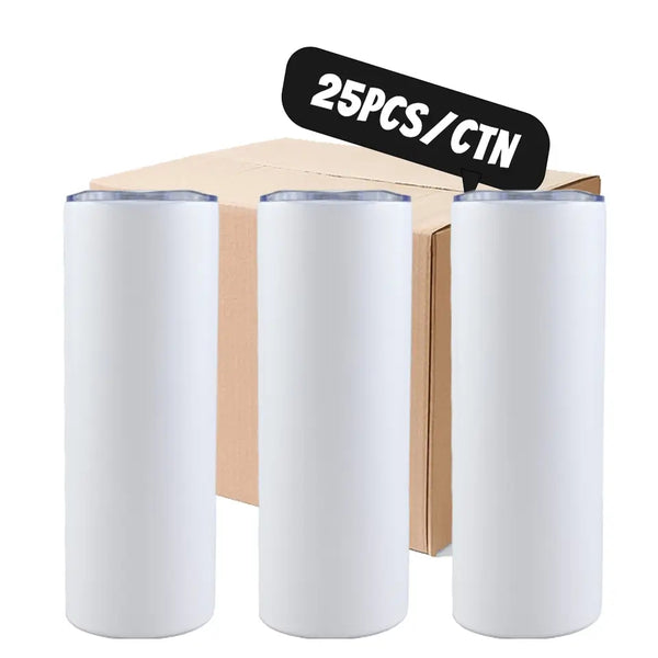 20oz/30oz wholesale sublimation matte white skinny straight tumbler-25pcs