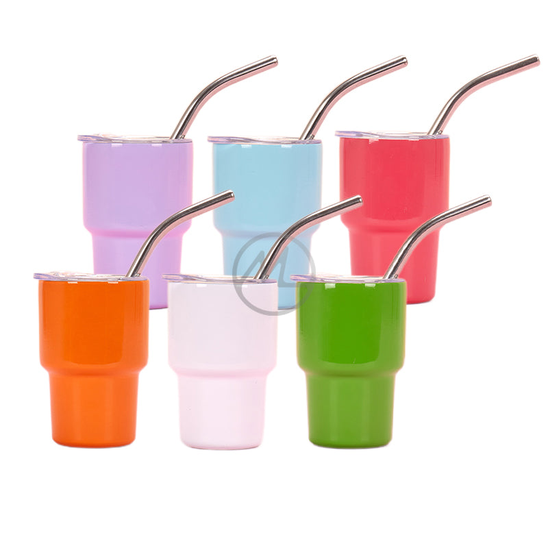 2-3oz Mini Stanley Shot Glass With Straw and Lid. Plain or Customized  SUBLIMATION 