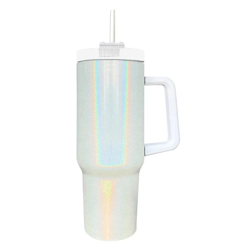 US shipping 40oz Sublimation Shimmer Tumbler Solid Colors Stanley Glitter Mug With Lid Wholesale 20 Pack In Bulk