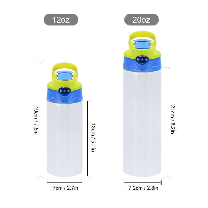 20oz/600ml tumbler wholesale sublimation kids water bottle with pop-up lids-25pcs