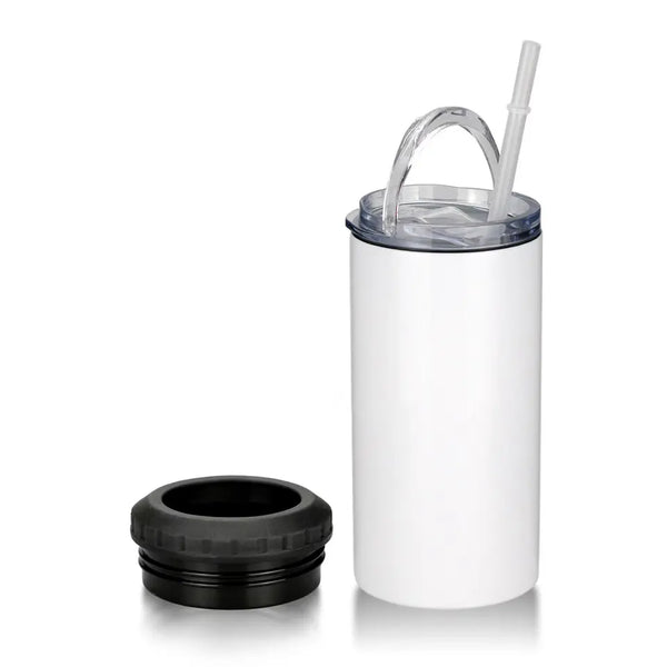 16oz wholesale sublimation 4 in 1 can cooler with 2 lids stainless steel tumbler-25pcs